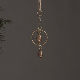 Round - Kutch Copper Coated 2 Bells Wind Chimes 17