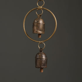 Round - Kutch Copper Coated 2 Bells Wind Chimes 17