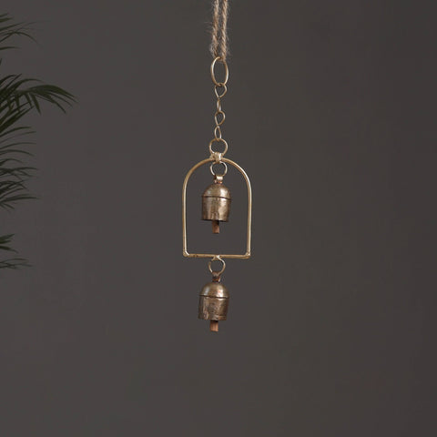 Home - Kutch Copper Coated 2 Bells Wind Chimes 24