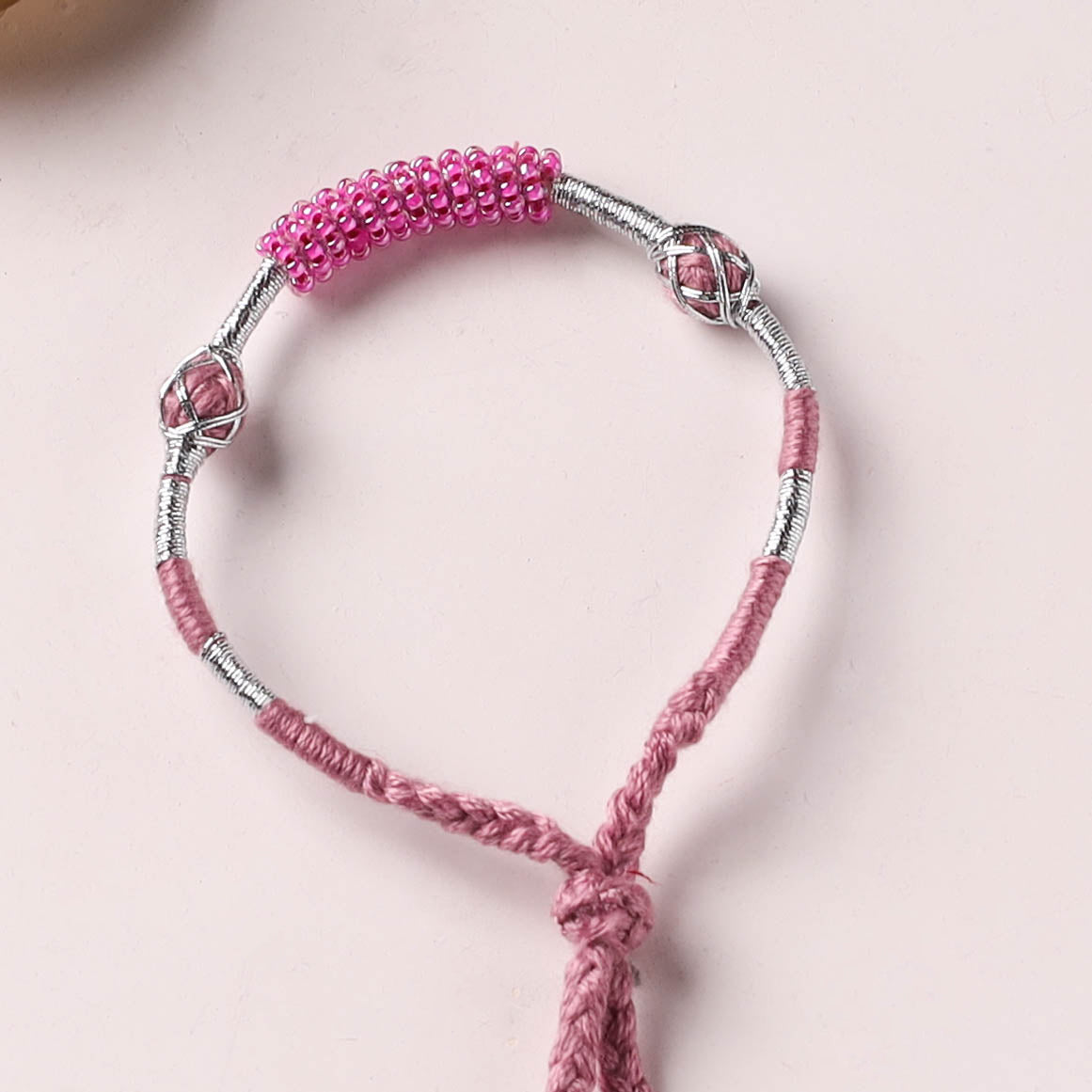 Anant Raksha Thread & Bead Work Lumba Rakhi / Bracelet with Potli 12