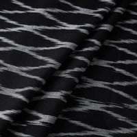 Black - Pochampally Ikat Weave Cotton Fabric 01