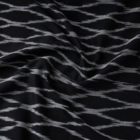 Black - Pochampally Ikat Weave Cotton Fabric 01