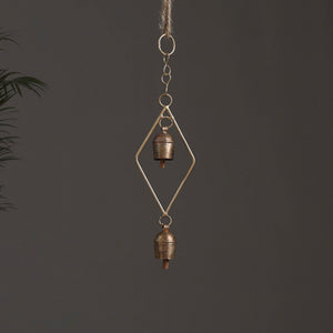 Diamond - Kutch Copper Coated 2 Bells Wind Chimes 12