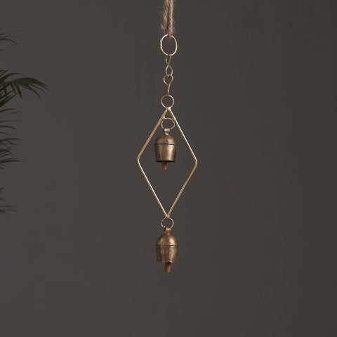 Diamond - Kutch Copper Coated 2 Bells Wind Chimes 12