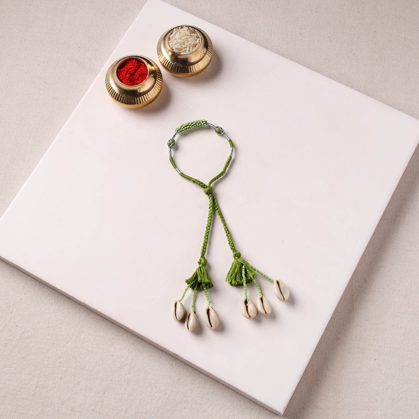 Anant Raksha Thread & Bead Work Lumba Rakhi / Bracelet with Potli 13