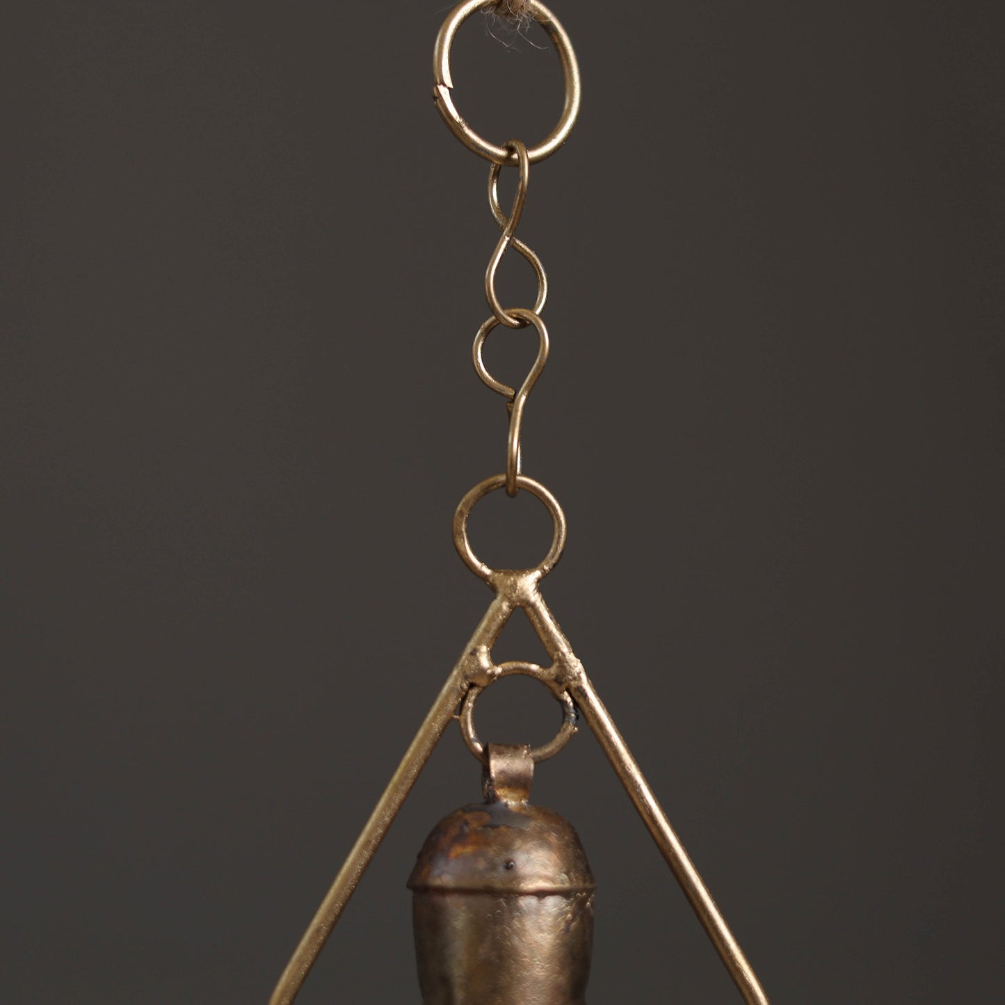Diamond - Kutch Copper Coated 2 Bells Wind Chimes 12