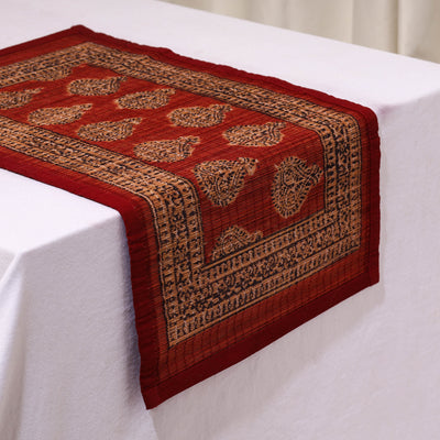 Natural Bamboo Bagh Block Printed Dining Table Runner 31