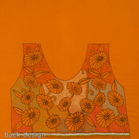 Orange - Bengal Kantha Embroidery Cotton Blouse Piece 38