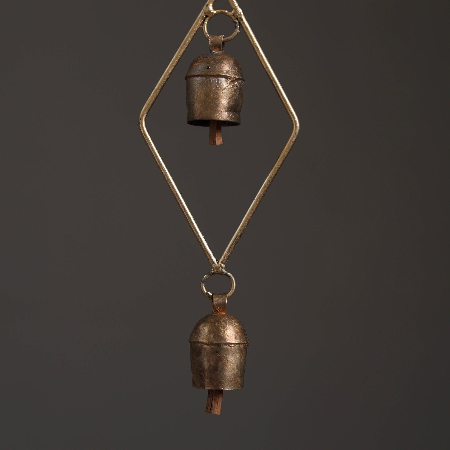 Diamond - Kutch Copper Coated 2 Bells Wind Chimes 12