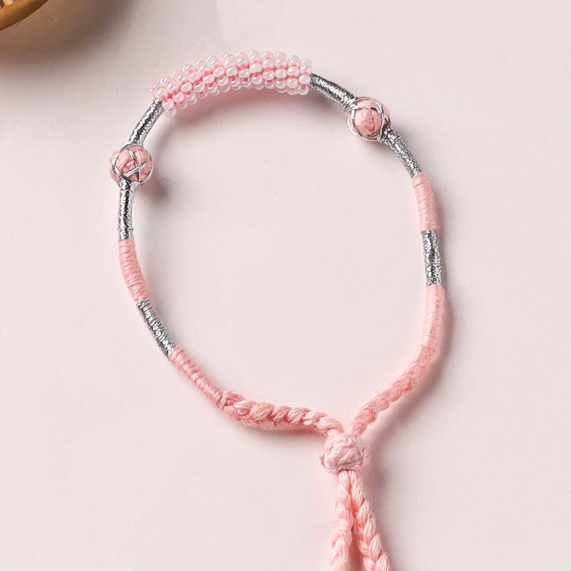 Anant Raksha Thread & Bead Work Lumba Rakhi / Bracelet with Potli 14