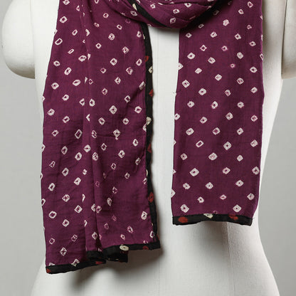 Purple - Bandhani Tie-Dye Cotton Stole 18
