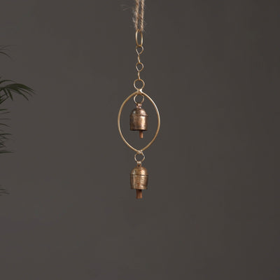 Oval - Kutch Copper Coated 2 Bells Wind Chimes 11