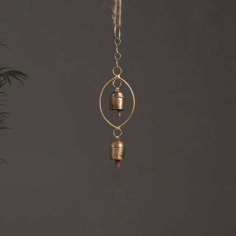 Oval - Kutch Copper Coated 2 Bells Wind Chimes 11