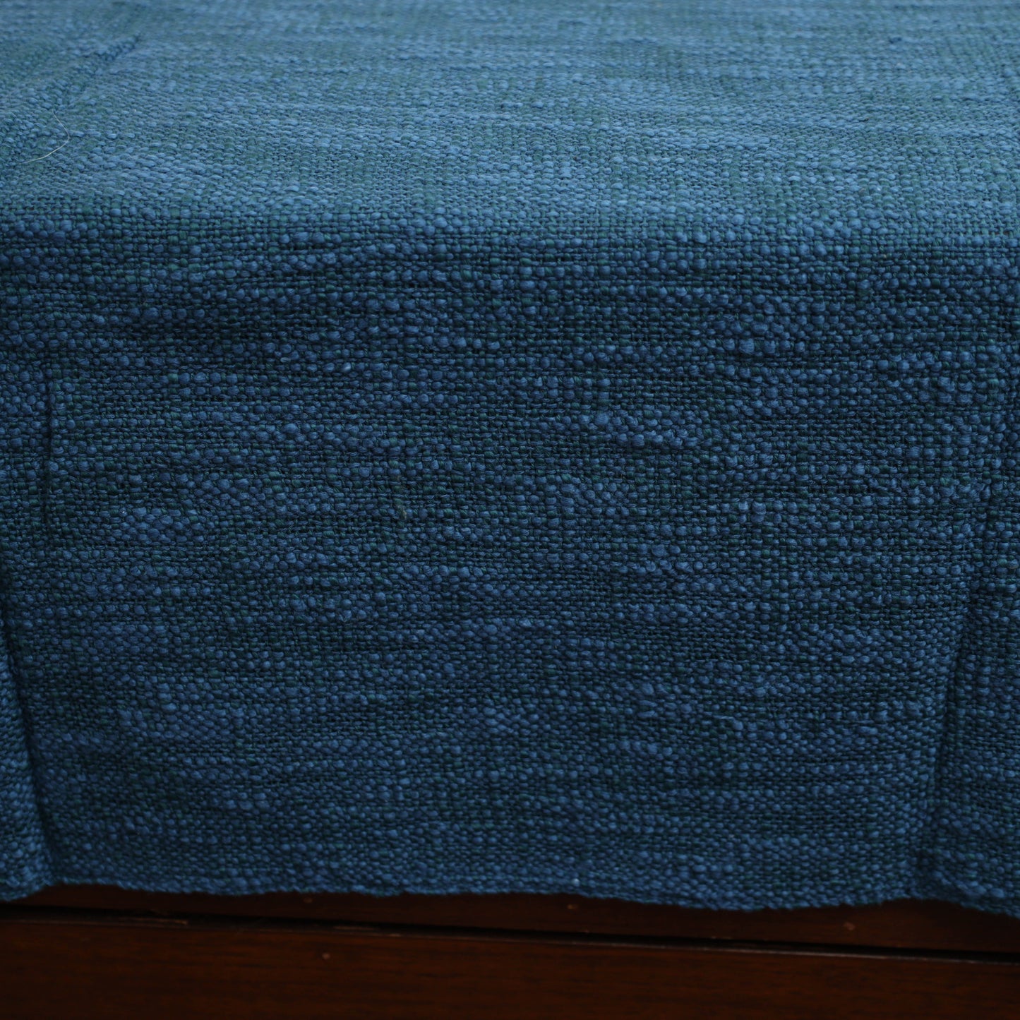 Blue - Pure Cotton Double Handloom Bed Cover from Bijnor 01