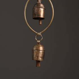 Oval - Kutch Copper Coated 2 Bells Wind Chimes 11