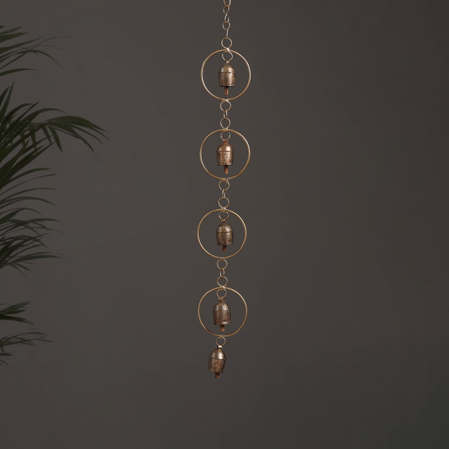 Round - Kutch Copper Coated 5 Bells Wind Chimes 21
