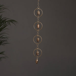 Round - Kutch Copper Coated 5 Bells Wind Chimes 21