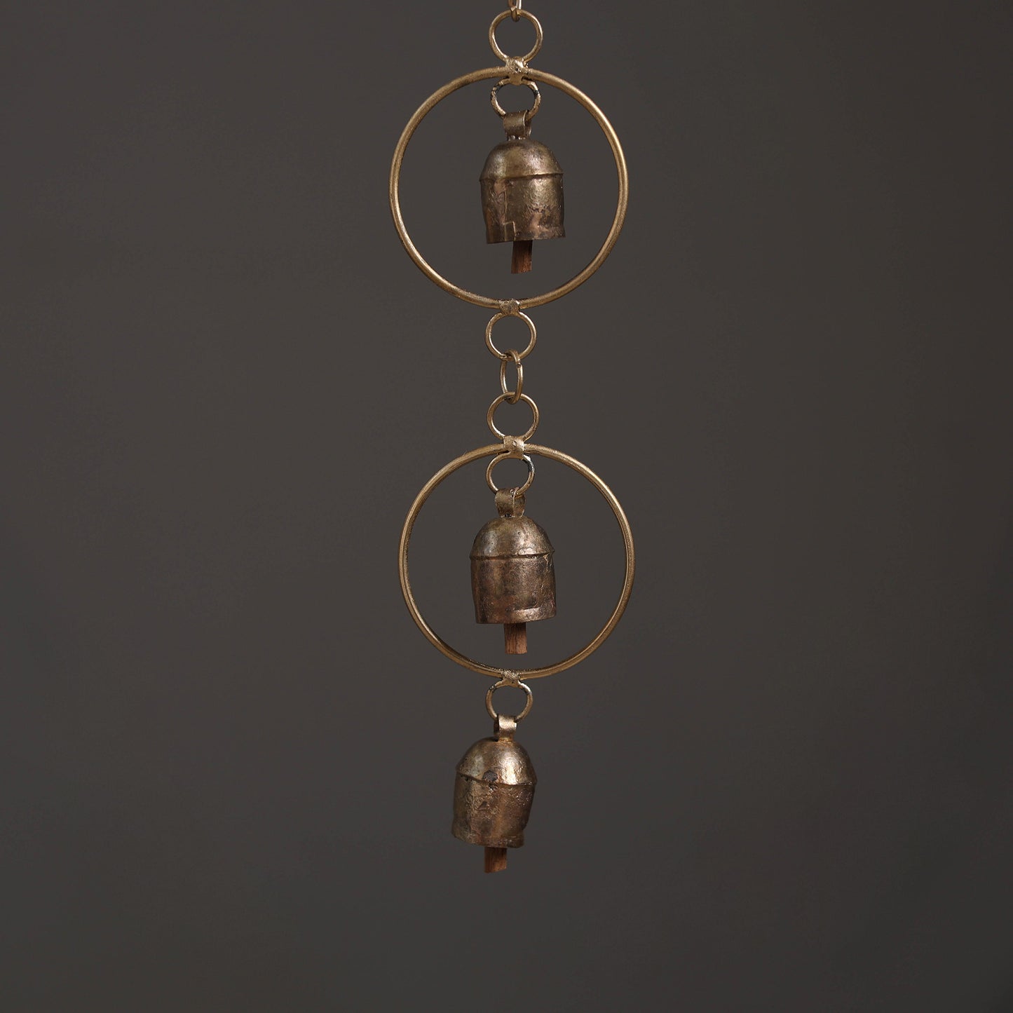 Round - Kutch Copper Coated 5 Bells Wind Chimes 21