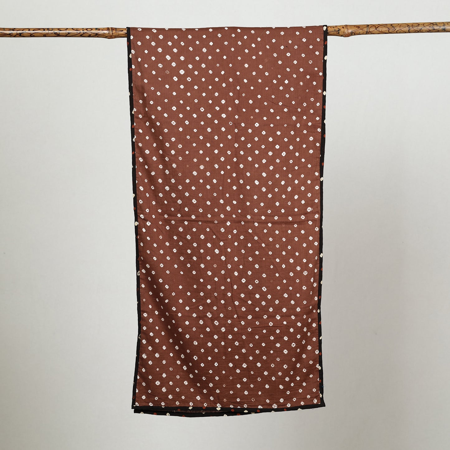 Brown - Bandhani Tie-Dye Cotton Stole 02