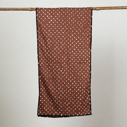 Brown - Bandhani Tie-Dye Cotton Stole 02