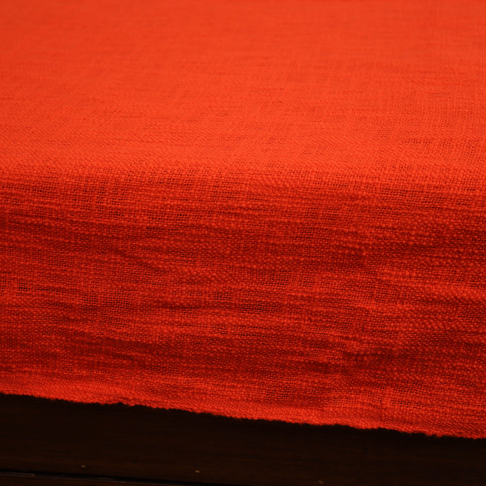 Orange - Pure Cotton Double Handloom Bed Cover from Bijnor 03