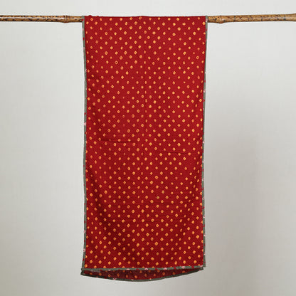 Red - Bandhani Tie-Dye Cotton Stole 05