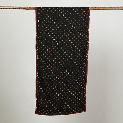Black - Bandhani Tie-Dye Cotton Stole 06