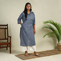 Buy Straight Cotton Jacquard Kurta for Women