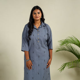 Buy Straight Cotton Jacquard Kurta for Women