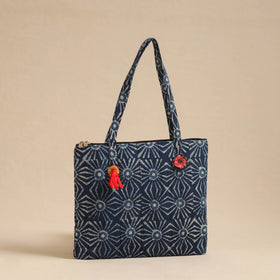  Blue Handcrafted Quilted Cotton Hand Bag