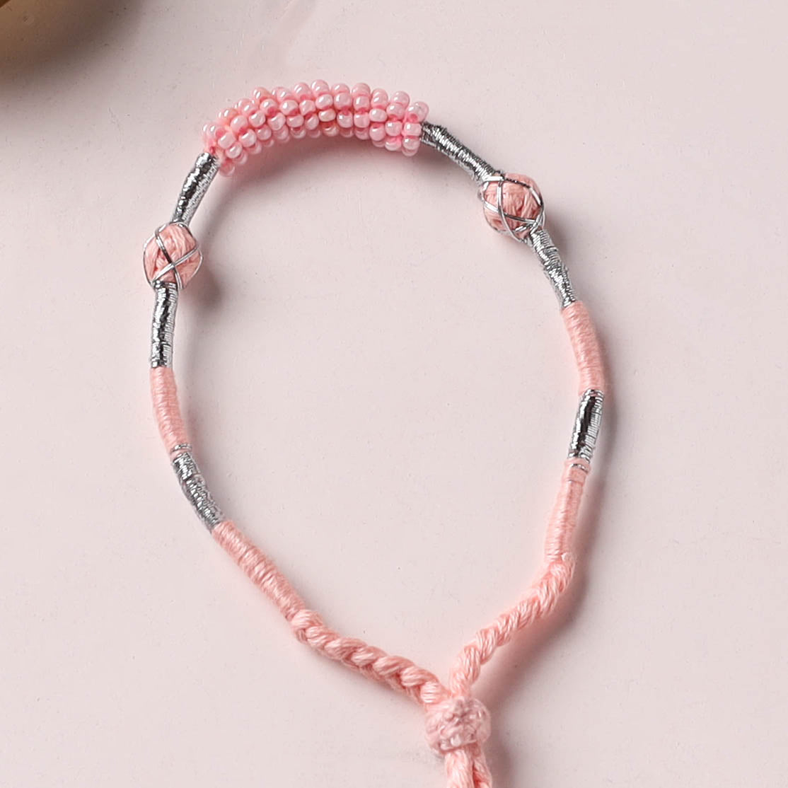 Anant Raksha Thread & Bead Work Lumba Rakhi / Bracelet with Potli 20