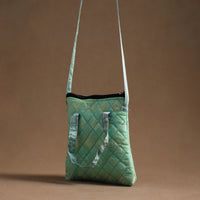 Green - Handcrafted Quilted Silk Sling Bag 08