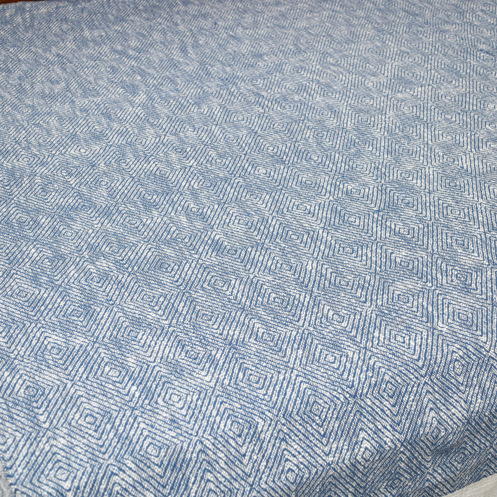 Blue - Pure Cotton Double Handloom Bed Cover from Bijnor 06