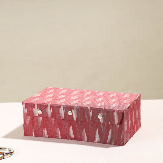 Handcrafted Ikat Fabric Embellished Two Rods Bangle Box (11 x 7 in)