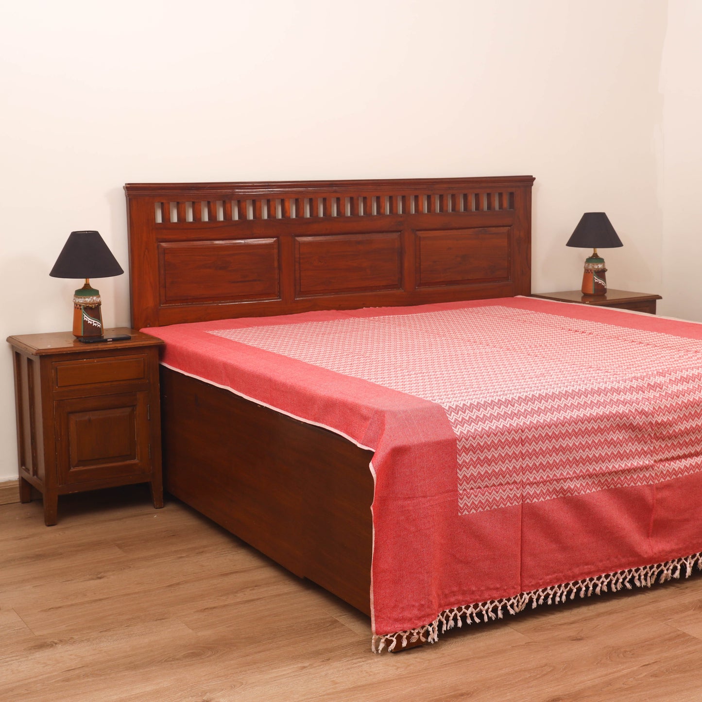 Bijnor Pure Handloom Cotton Double Bed Sheet (96 x 76 in) 54