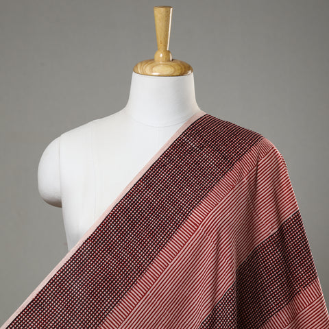 Maroon - Bagh Block Printed Cotton Fabric 11