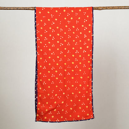 Orange - Bandhani Tie-Dye Cotton Stole 19
