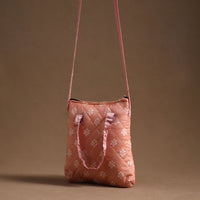 Peach - Handcrafted Quilted Silk Sling Bag 10