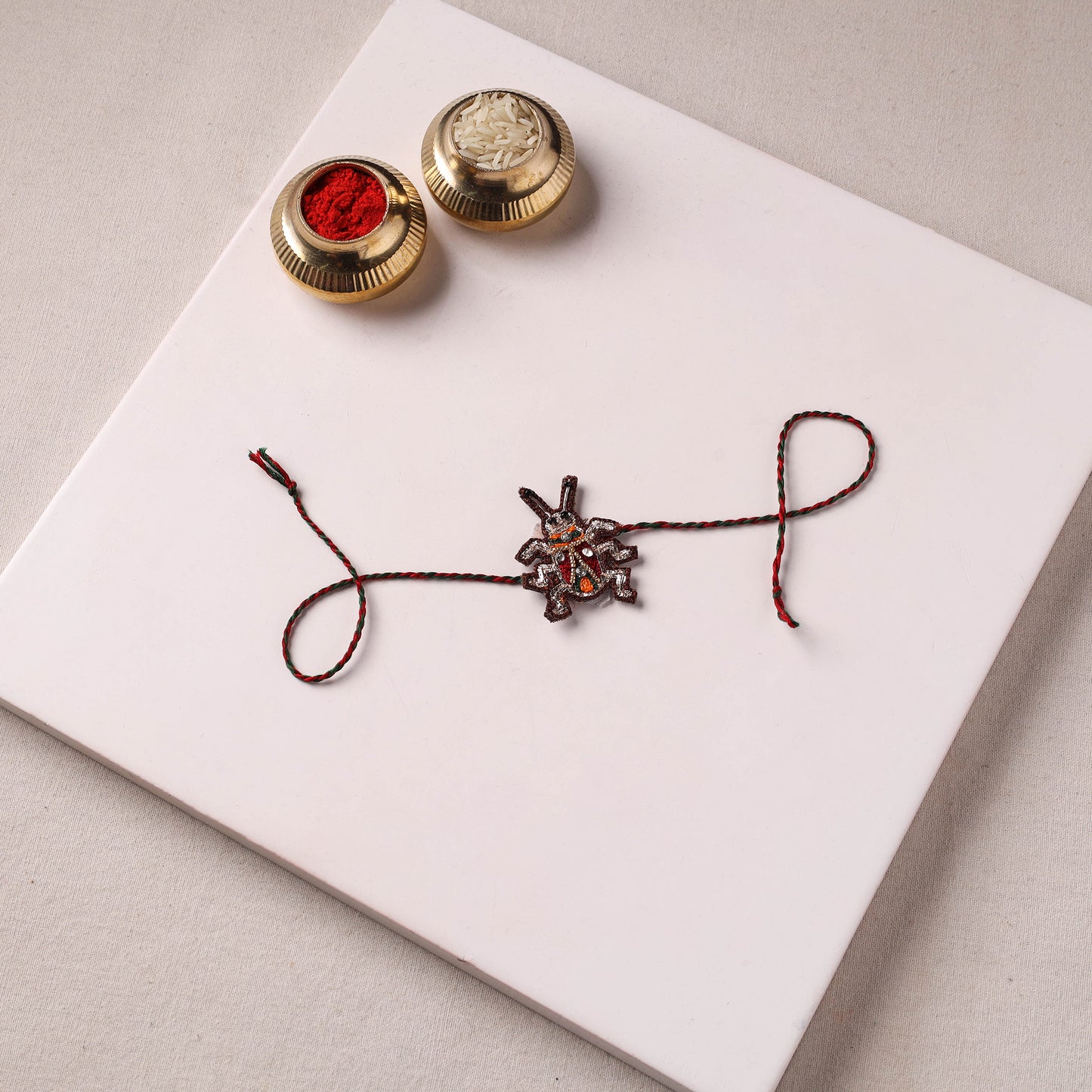 Cockroach - Reusable Hand Embroidered Bead Work Rakhi 02