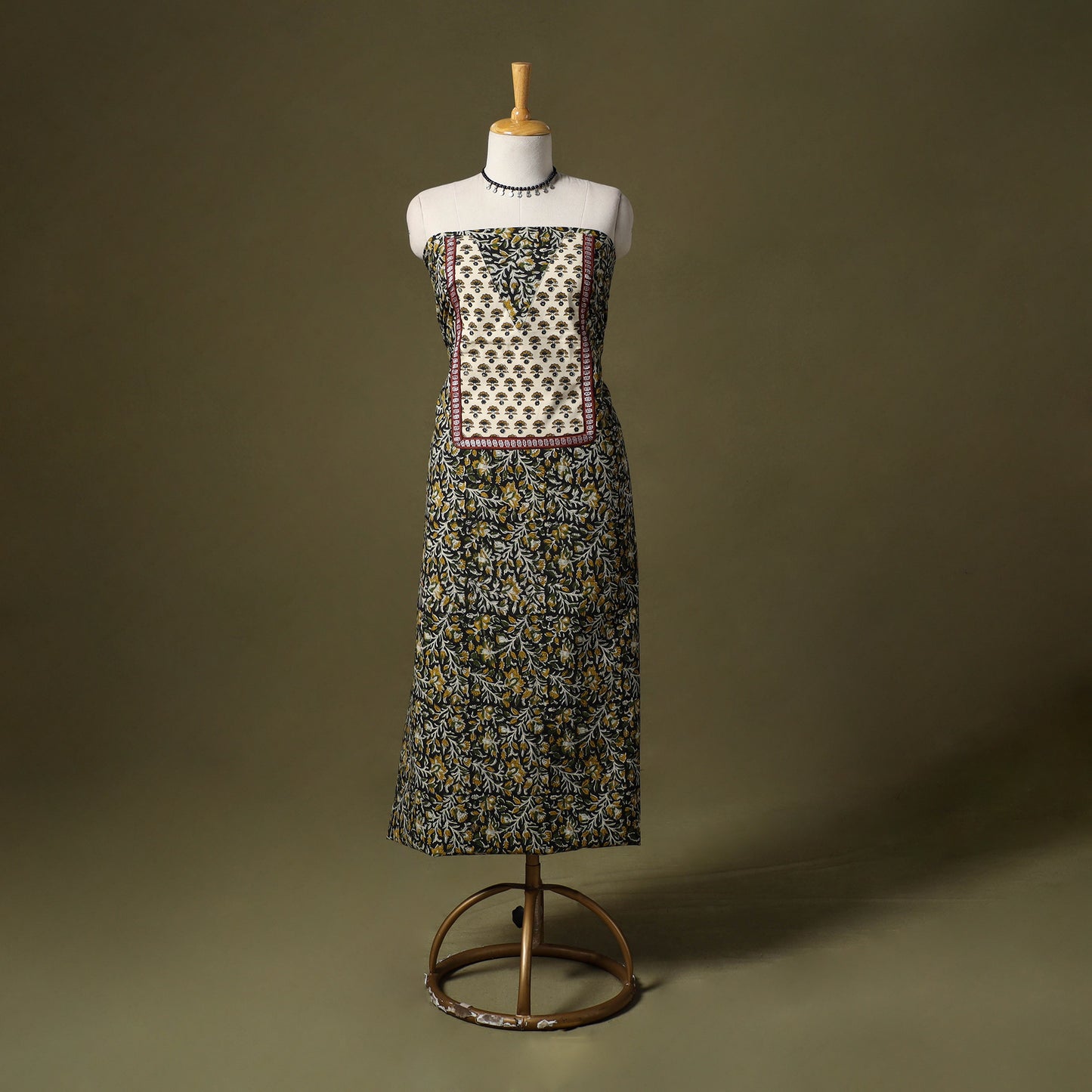 Bagru Print Cotton Unstitched Kurta Material