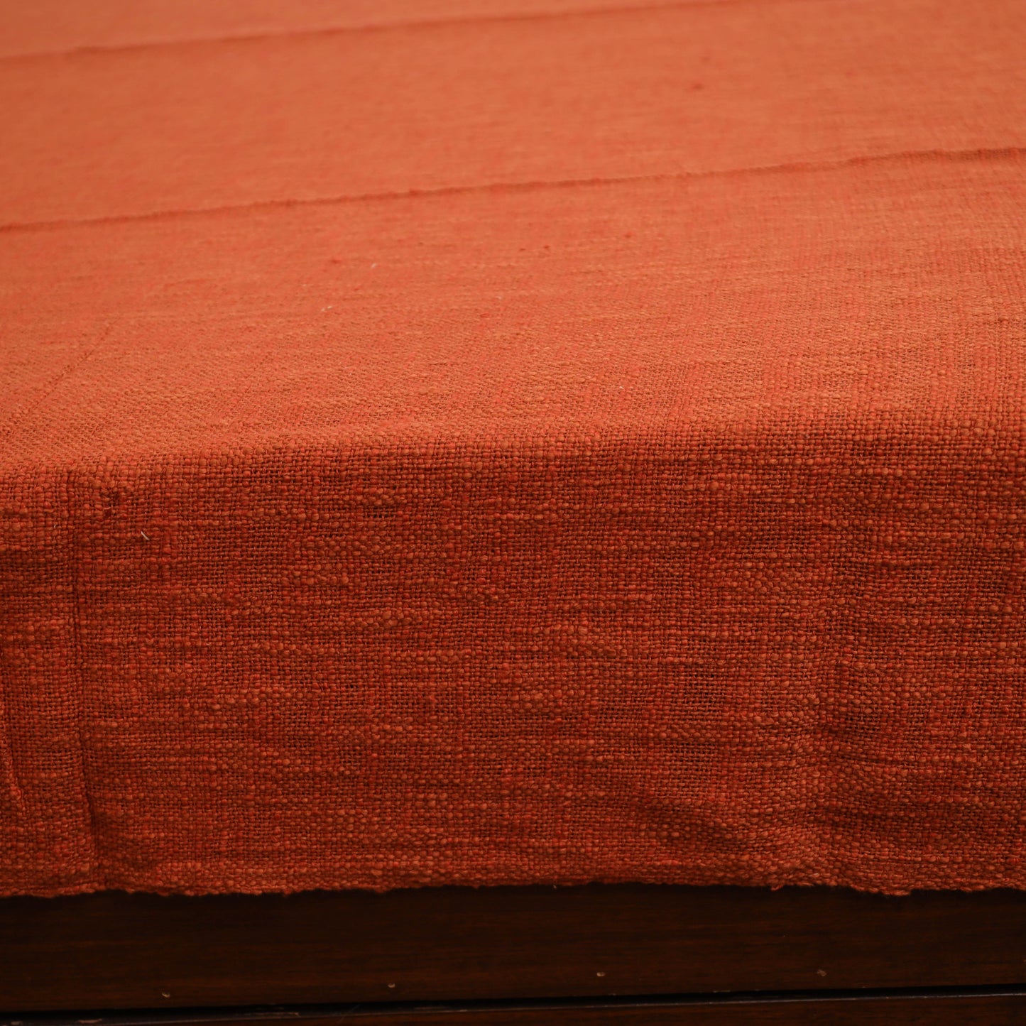 Orange - Pure Cotton Double Handloom Bed Cover from Bijnor 08