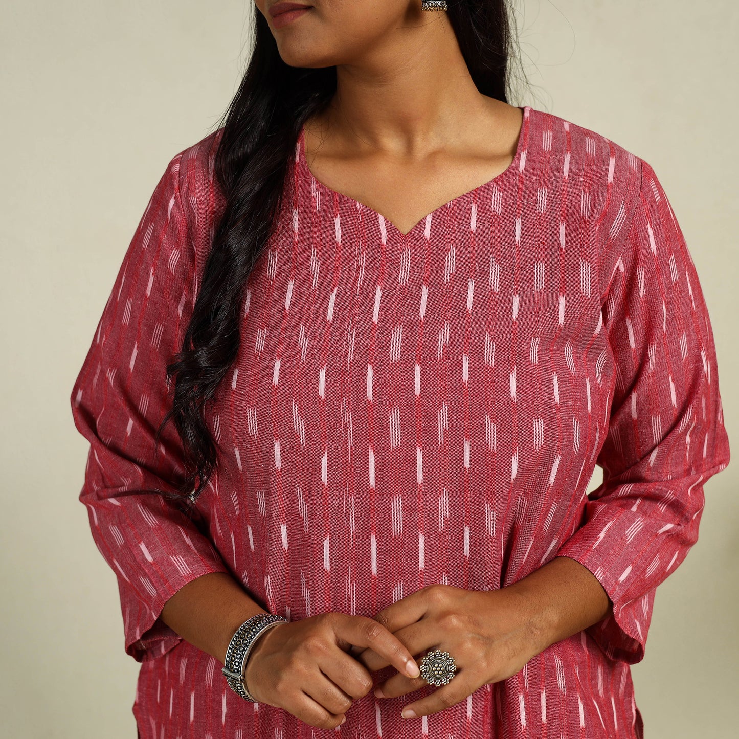 Cotton Straight Pochampally Ikat Kurta for women