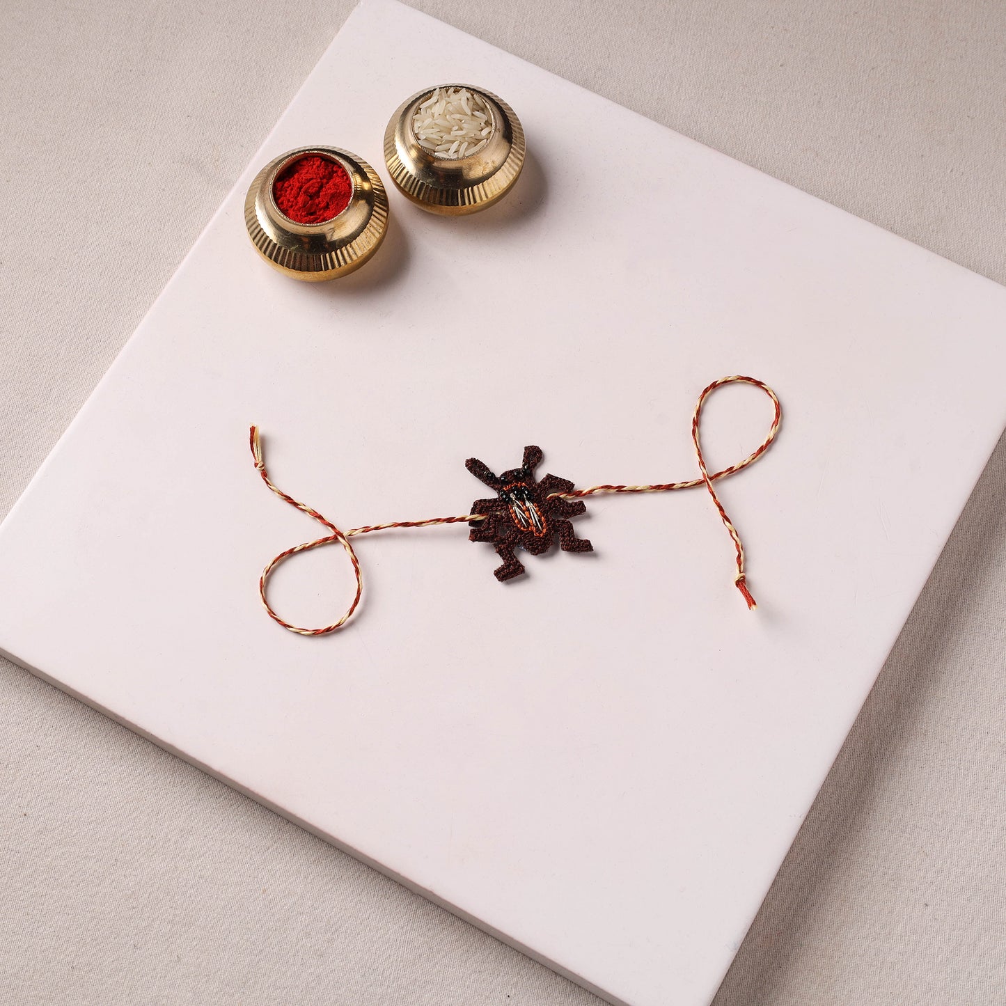 Cockroach - Reusable Hand Embroidered Bead Work Rakhi 03