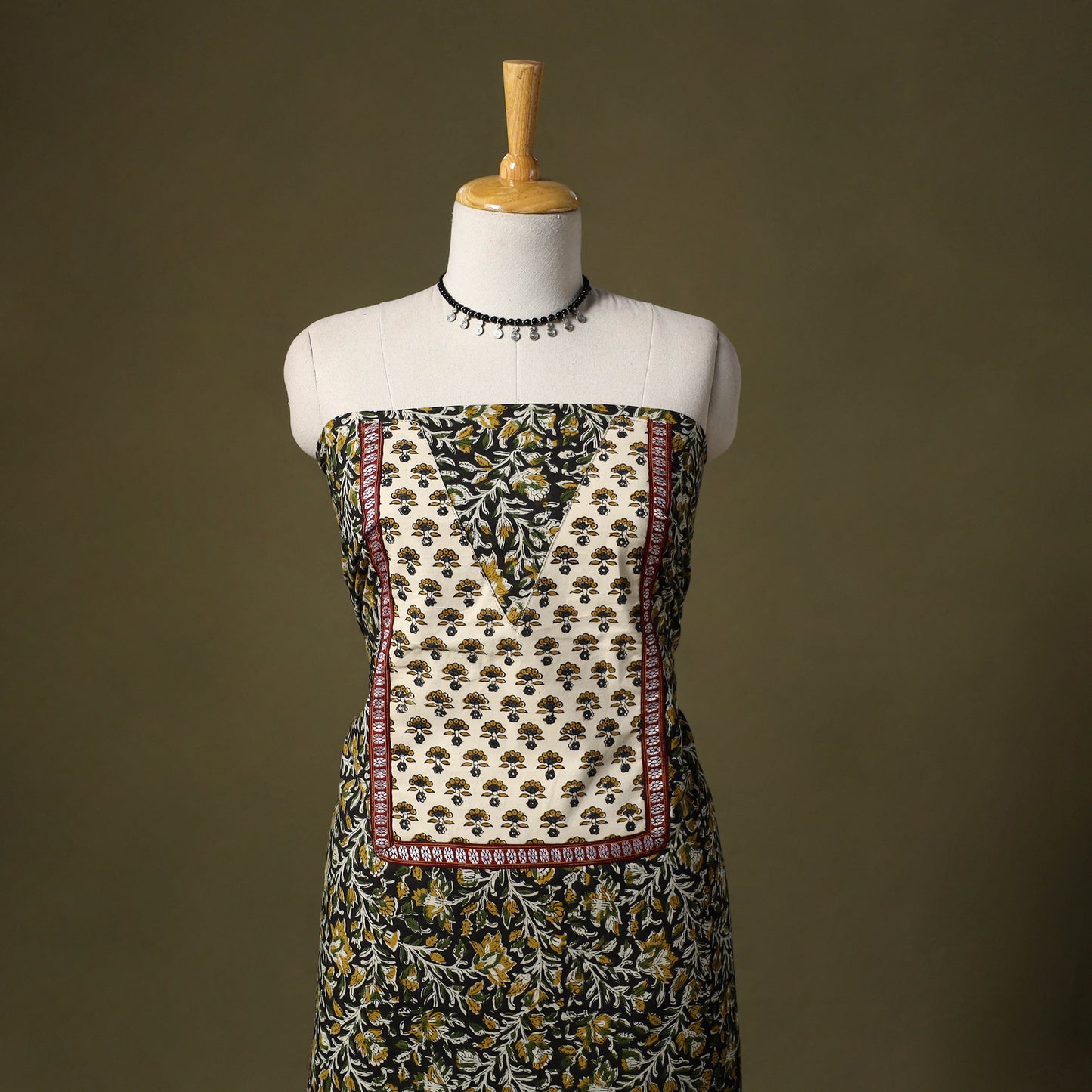 Bagru Print Cotton Unstitched Kurta Material