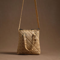 Beige - Handcrafted Quilted Silk Sling Bag 11