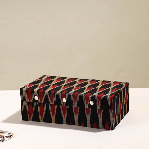 Handcrafted Ikat Fabric Embellished Two Rods Bangle Box (11 x 7 in)