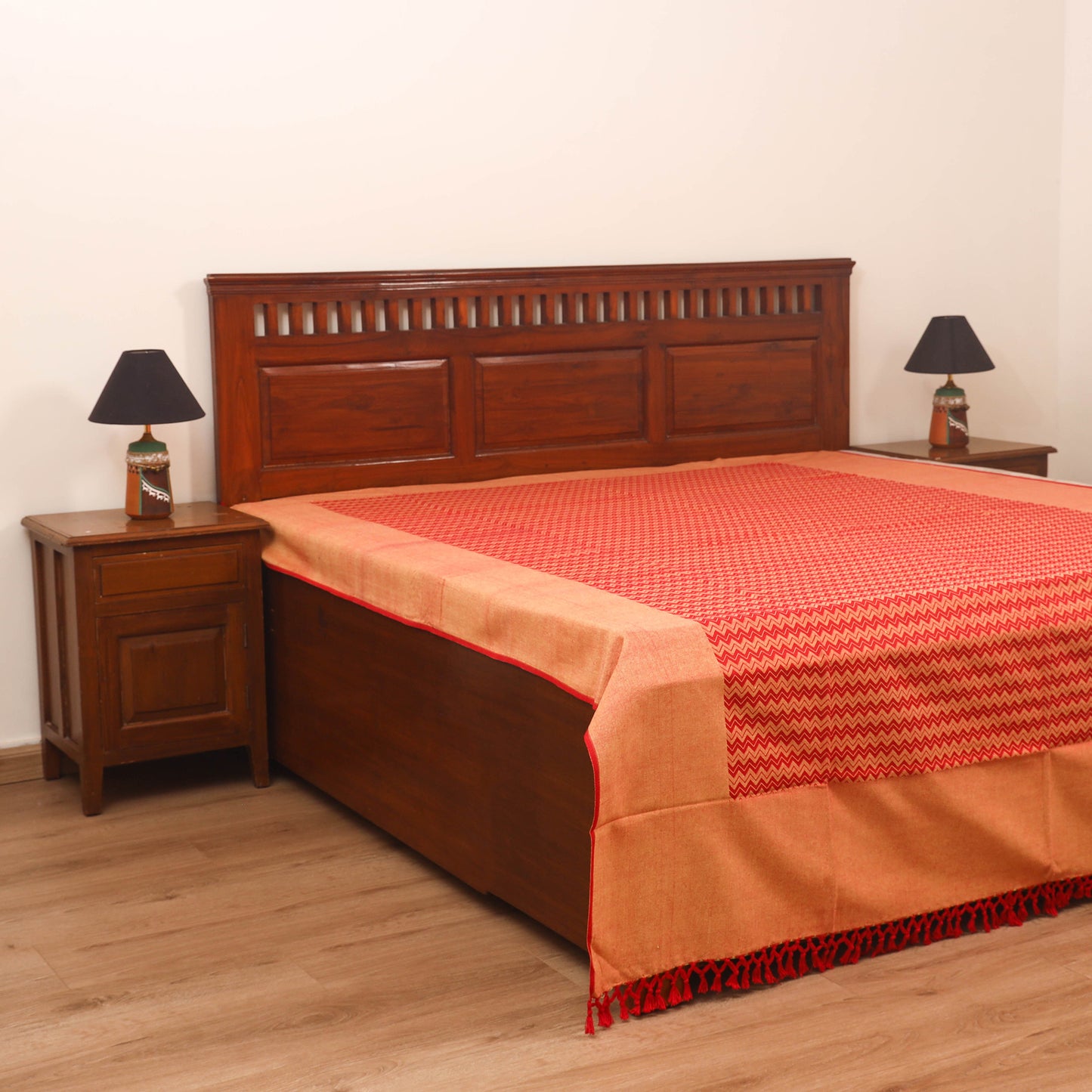 Bijnor Pure Handloom Cotton Double Bed Sheet (96 x 76 in) 56