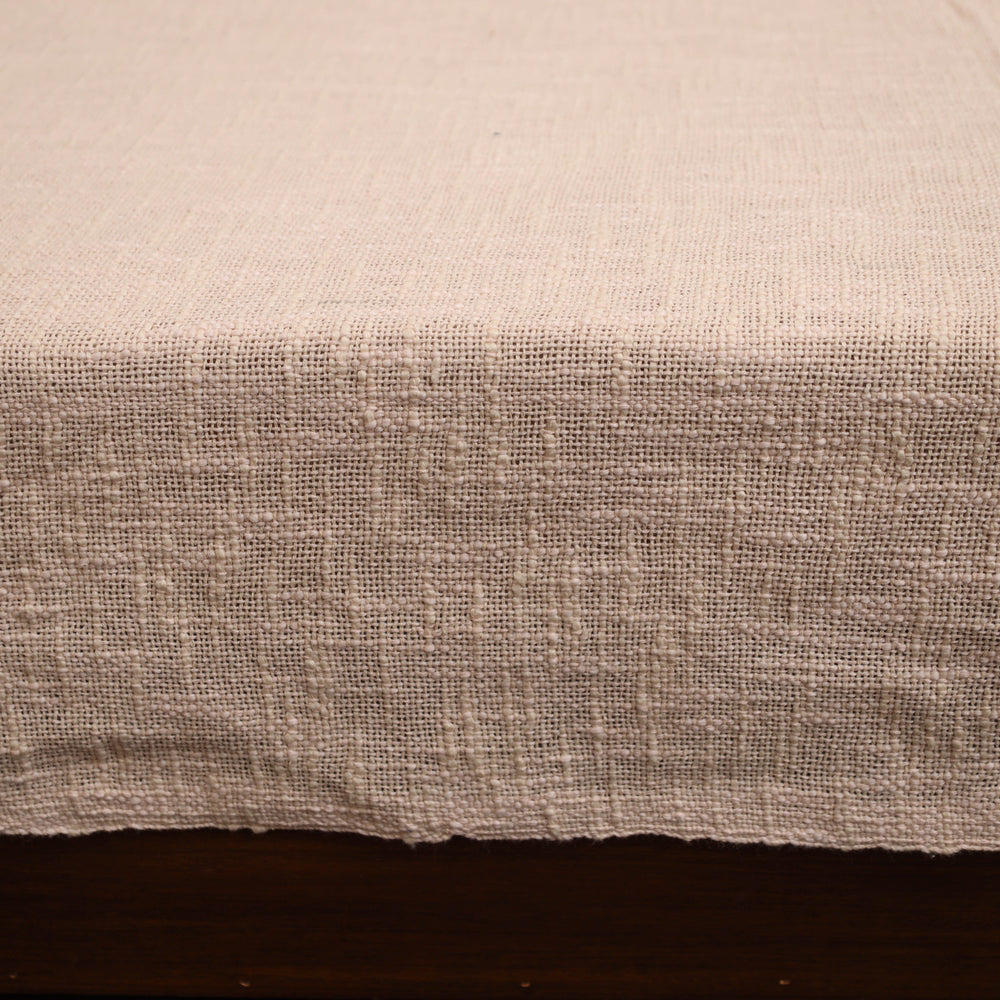 Beige - Pure Cotton Double Handloom Bed Cover from Bijnor 09