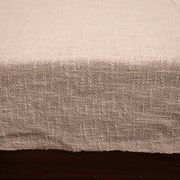 Beige - Pure Cotton Double Handloom Bed Cover from Bijnor 09