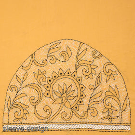 Yellow Hand Embroidered Kantha Work Blouse Piece 